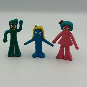 Gumby & Friends 3 Pc Set Toy 1908s Minga Goo Gumby LOT‎